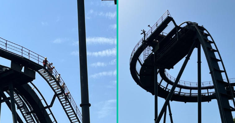Angstige momenten voor Alton Tower's gasten als ze vast komen te zitten in achtbaan