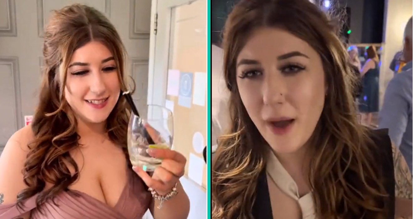 Huwelijks fotograaf maakt een foto van de eerste en laatste drank van de gasten