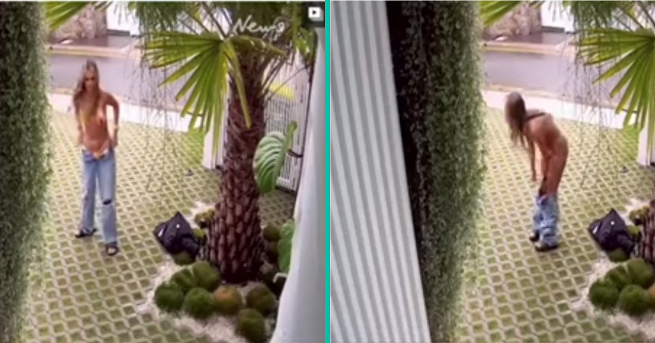 Man betrapt strippende influencer op camera voor zijn £ 2.2 miljoen Villa