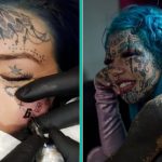 Amber laat haar rijpe perziken volledig tatoeëren