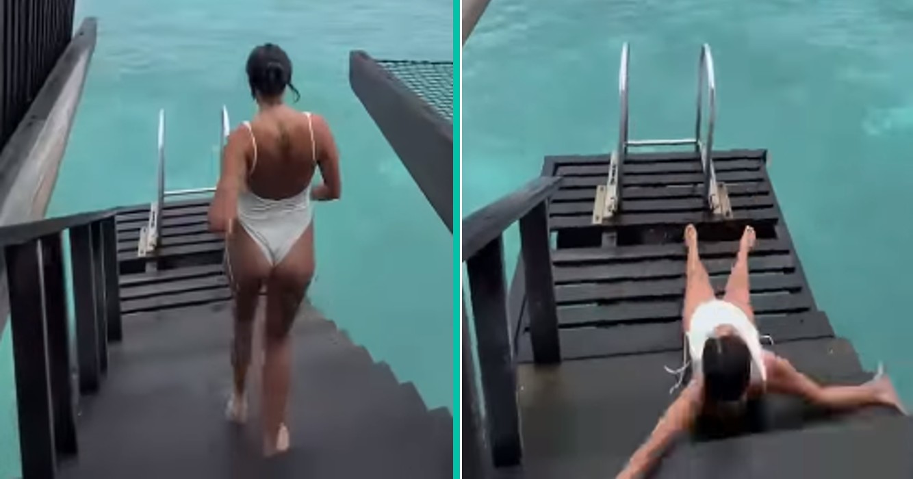 Influencer maakt harde val tijdens rondleiding