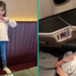 Klein meisje verstoort de 'orde' op een hilarische manier in business class van een vlucht