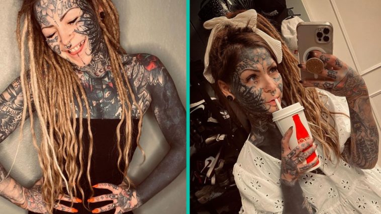 Vrouw is verslaafd aan tatoeages en heeft 99% van haar lichaam bedekt