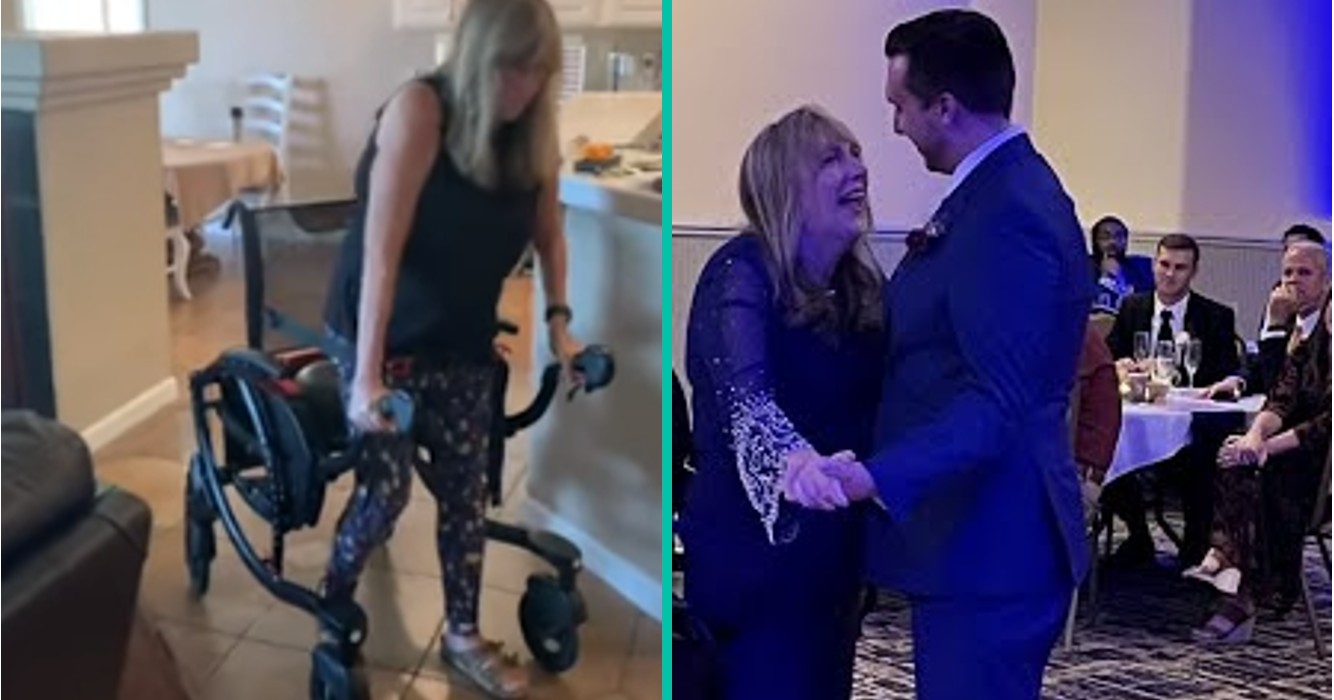 Moeder staat voor het eerst in jaren op om met zoon te dansen op zijn trouwdag