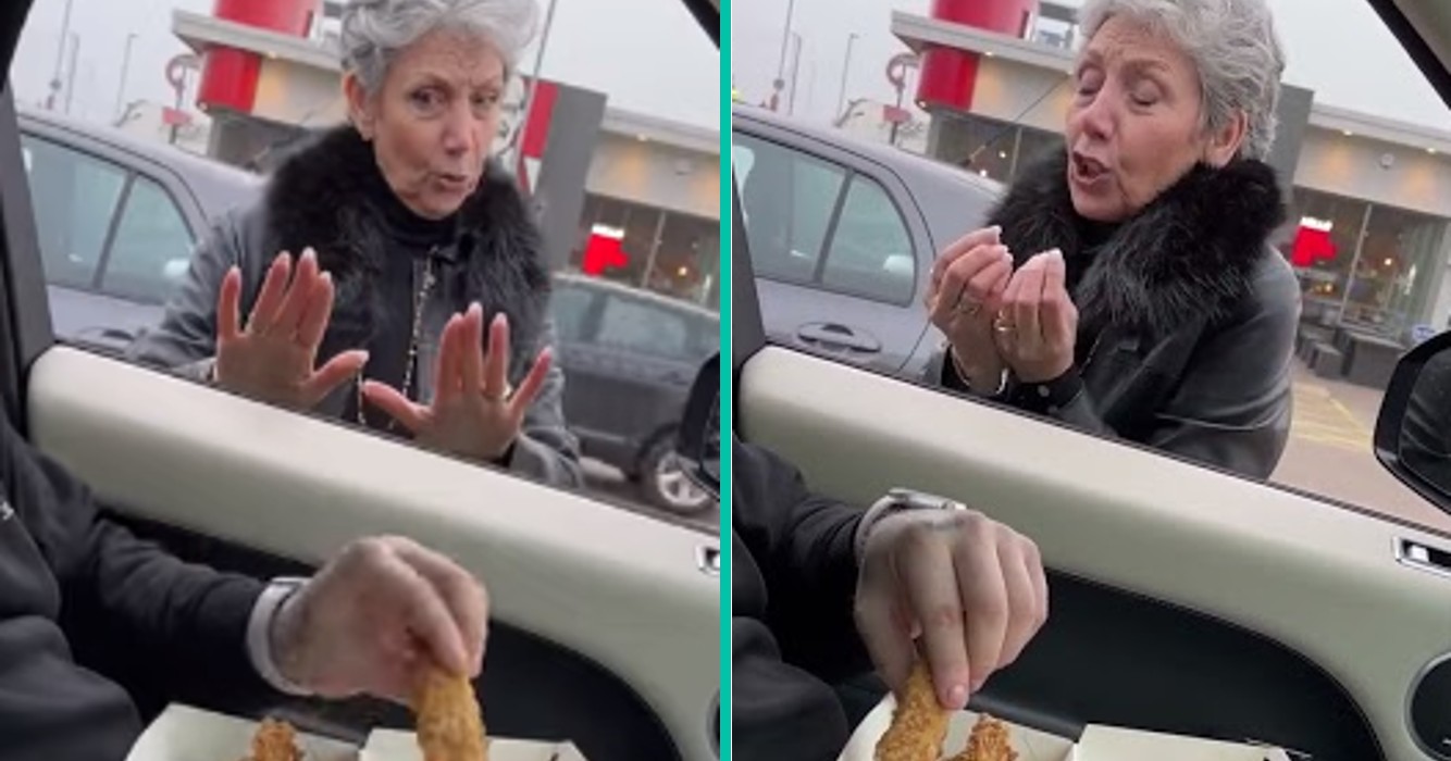 Vegetarische activist confronteert klant van KFC vóór KFC-restaurant!