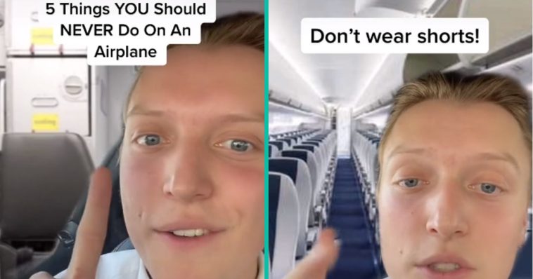 Stewardess legt uit waarom je geen korte broek in een vliegtuig mag dragen