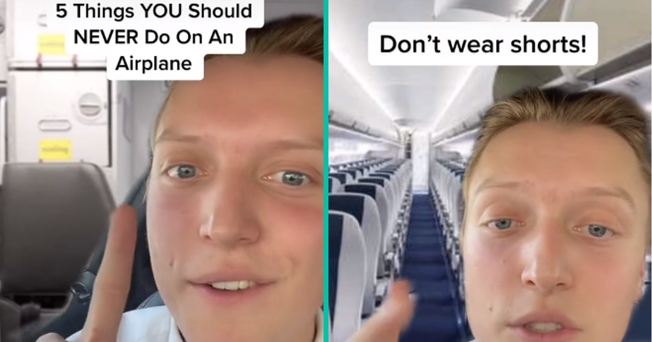 Stewardess legt uit waarom je geen korte broek in een vliegtuig mag dragen