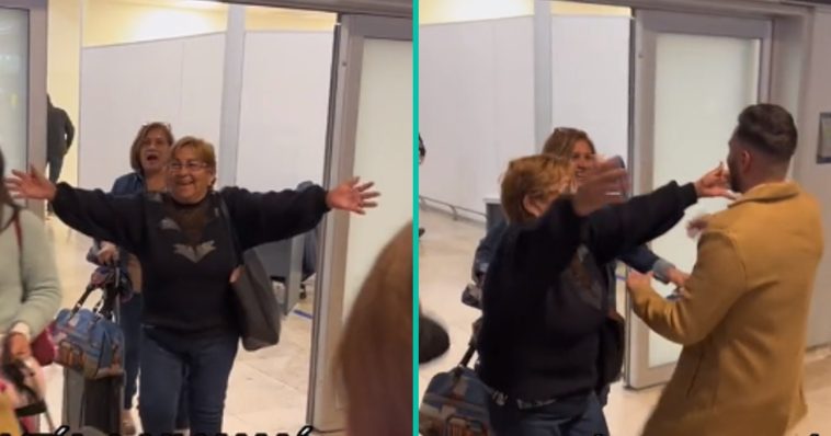 Moeder komt aan op vliegveld en ziet een andere man als haar zoon: 'Geeft hem een stevige knuffel!'