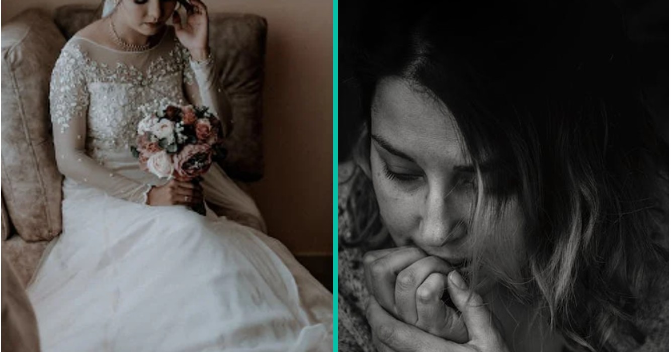 Bruid ontdekt minuten voor ze haar ja-woord geeft iets bizar: 'Bruidegom krijgt nog borstvoeding!'
