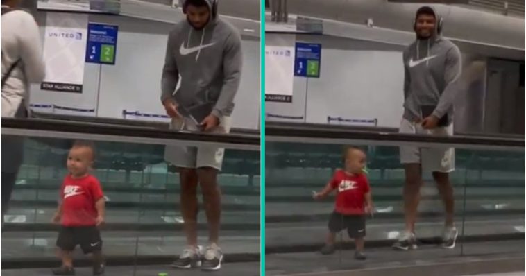 Vader heeft een geniaal idee bedacht om zijn 1-jarige zoon rustig te krijgen tijdens een vlucht
