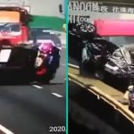 Man die aan de kant staat vanwege autopech, moet ineens rennen voor zijn leven!