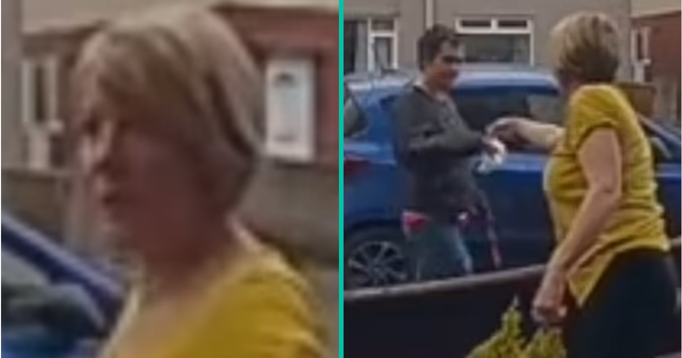 Vrouw geeft de ontlasting van de hond van haar buren weer aan hun!